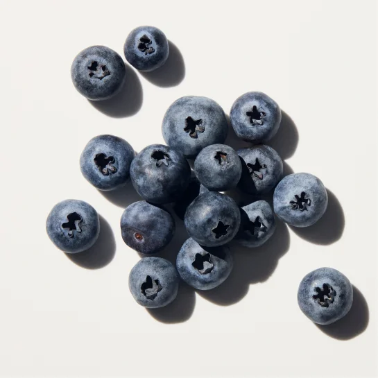 A scattering of blueberries